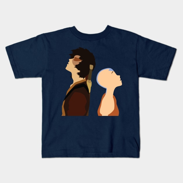 Avatar the Last Airbender Aang and Zuko Minimalist Kids T-Shirt by basitkhan